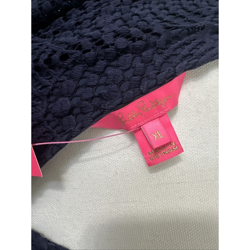 NWT Lilly Pulitzer Parigi True Navy Scallop Shell Lace Skort Romper Dress XL - Picture 5 of 16